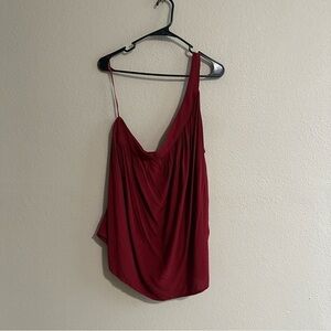 Old Navy Burgundy One Shoulder Blouse